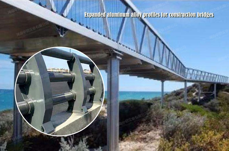 Extruded aluminum alloy profiles for construction bridges