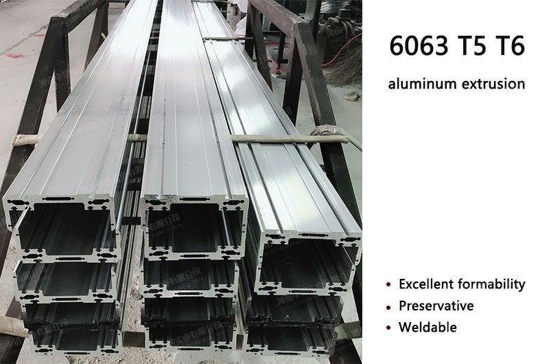 Extrusión de aluminio 6063 T5 T6